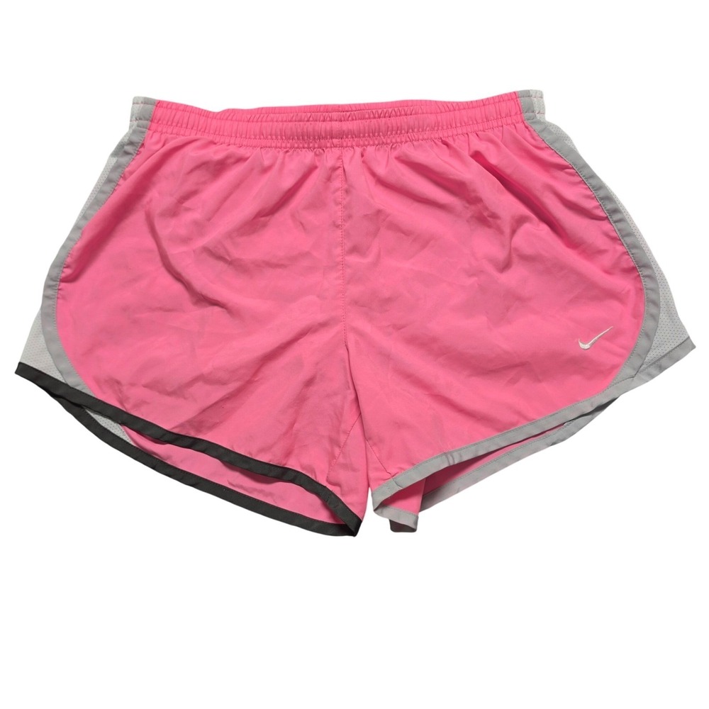 Nike Dri-FIT Tempo Running Shorts Womens Large Pink Grey Black Athletic Gym L